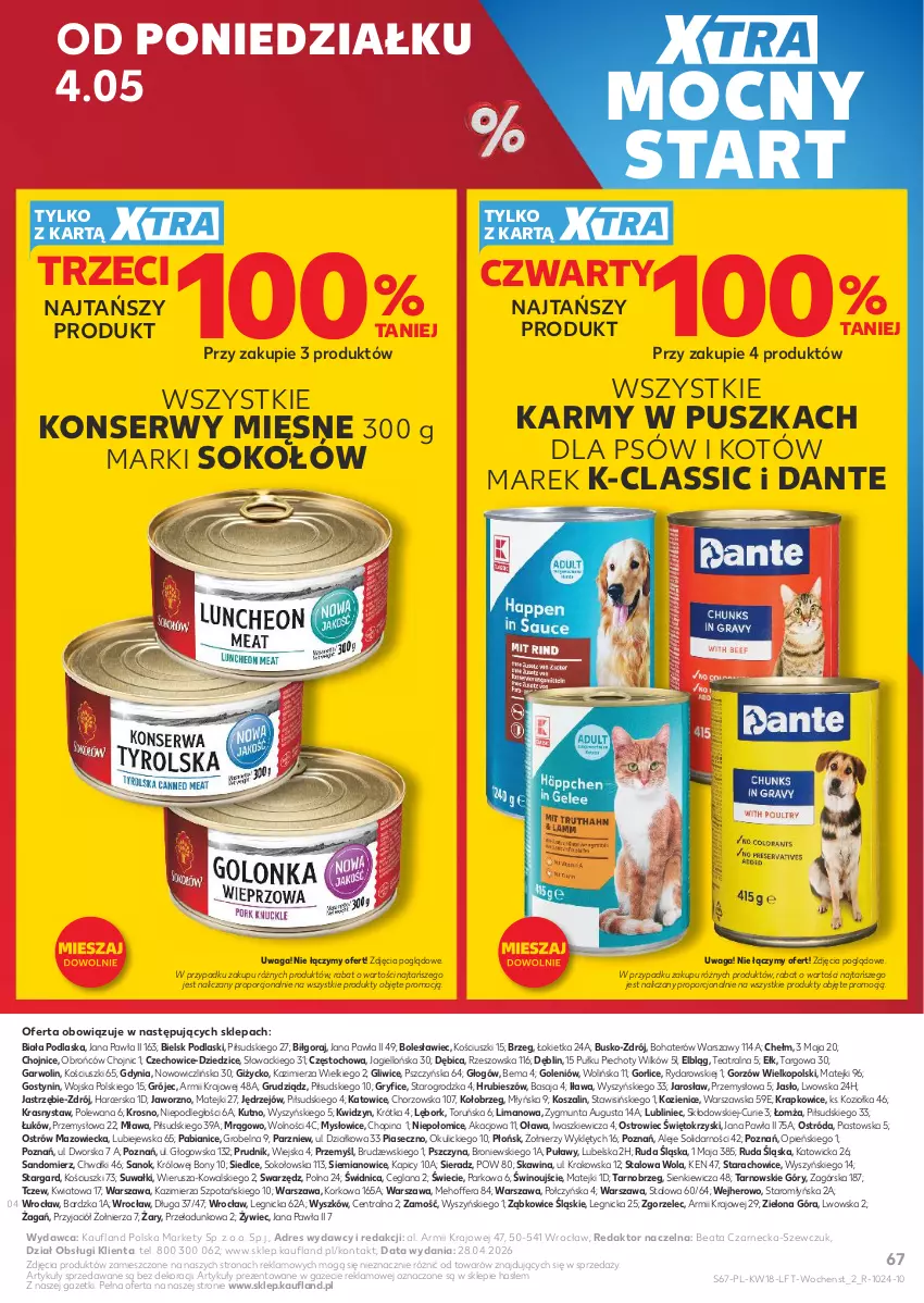 Gazetka promocyjna Kaufland - Gazetka tygodnia - ważna 29.04 do 06.05.2026 - strona 67 - produkty: BIC, Dres, Gry, Kosz, LANA, Piast, Piec, Podlaski, Por, Ser, Sok, Sokołów, Szal, Waga, Wino