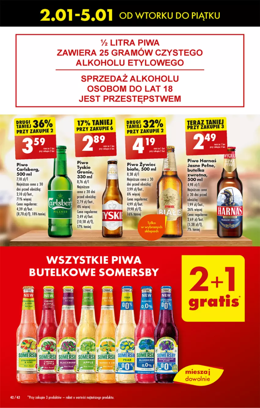 Gazetka promocyjna Biedronka - Od wtorku - ważna 02.01 do 05.01.2024 - strona 44 - produkty: Carlsberg, Piwo