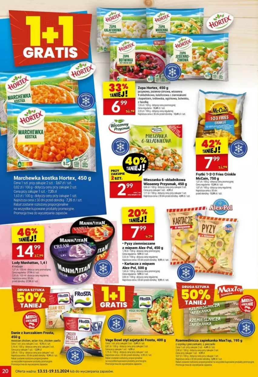 Gazetka promocyjna Twoj Market - ważna 13.11 do 19.11.2024 - strona 13 - produkty: Frosta, Frytki, Hortex, Marchewka, McCain, Top, Zapiekanka