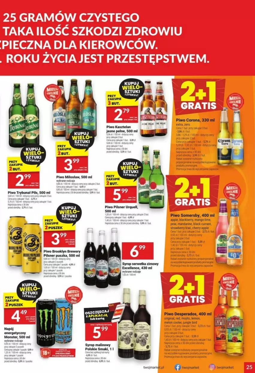 Gazetka promocyjna Twoj Market - ważna 13.11 do 19.11.2024 - strona 18 - produkty: Desperados, Gin, Melon, Piwo, Somersby, Syrop