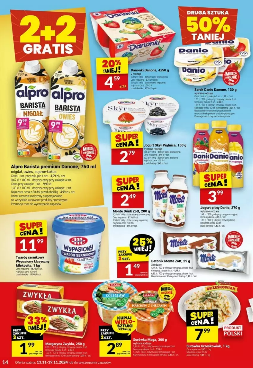 Gazetka promocyjna Twoj Market - ważna 13.11 do 19.11.2024 - strona 6 - produkty: Alpro, Danone, Kokos, Por