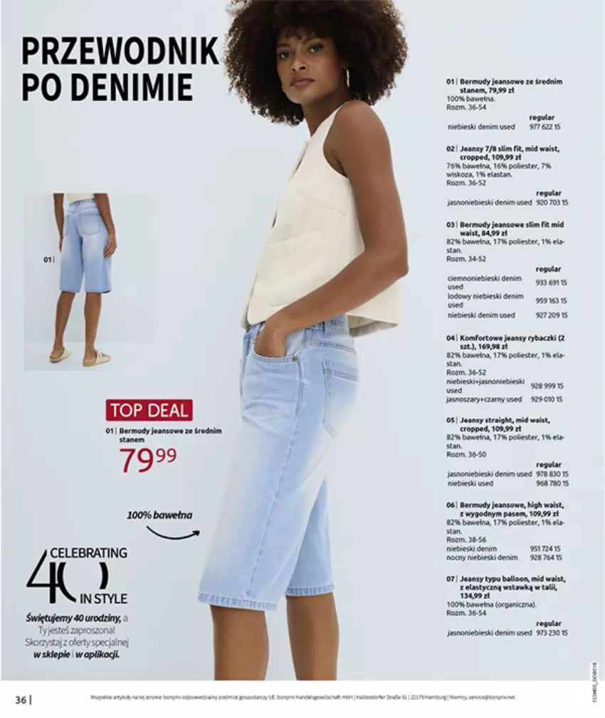 Gazetka promocyjna Bonprix - GOTOWA NA LATO? - ważna 04.05 do 31.05.2026 - strona 38 - produkty: Bermudy, Fa, Gin, Mus, Przewodnik, Ryba, Top, Wełna