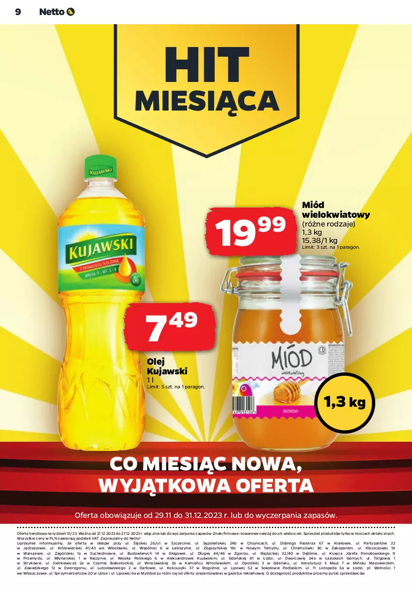 Gazetka promocyjna Netto - Akcesoria i dodatki - ważna 21.12 do 27.12.2023 - strona 10 - produkty: Fa, Kujawski, Miód, Olej, Podlaski, Sok, Stock, Top