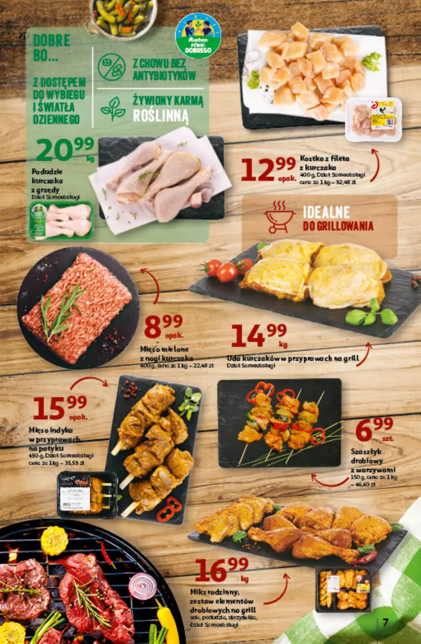 Gazetka promocyjna Auchan - Gazetka Czas na wypoczynek Hipermarket Auchan - ważna 09.06 do 14.06.2023 - strona 7 - produkty: Grill, Kurczak, Mięso, Warzywa
