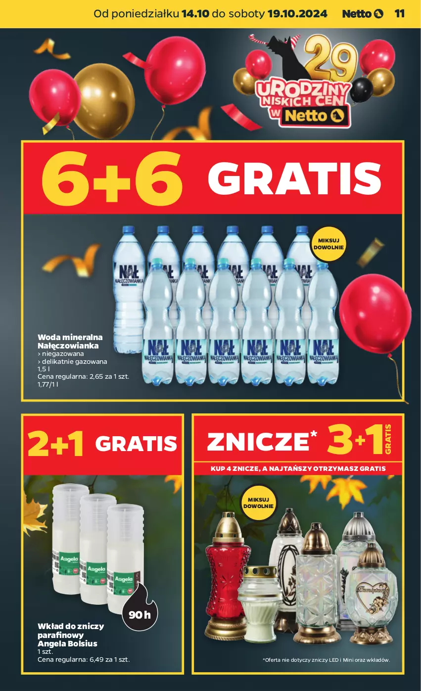 Gazetka promocyjna Netto - Netto Gazetka Food 42/24A - ważna 14.10 do 19.10.2024 - strona 11 - produkty: Bols, Bolsius, Gra, Nałęczowianka, Woda, Woda mineralna, Znicz