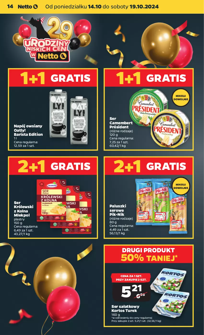 Gazetka promocyjna Netto - Netto Gazetka Food 42/24A - ważna 14.10 do 19.10.2024 - strona 14 - produkty: Camembert, Gra, Królewski, Napój, Président, Sałat, Ser