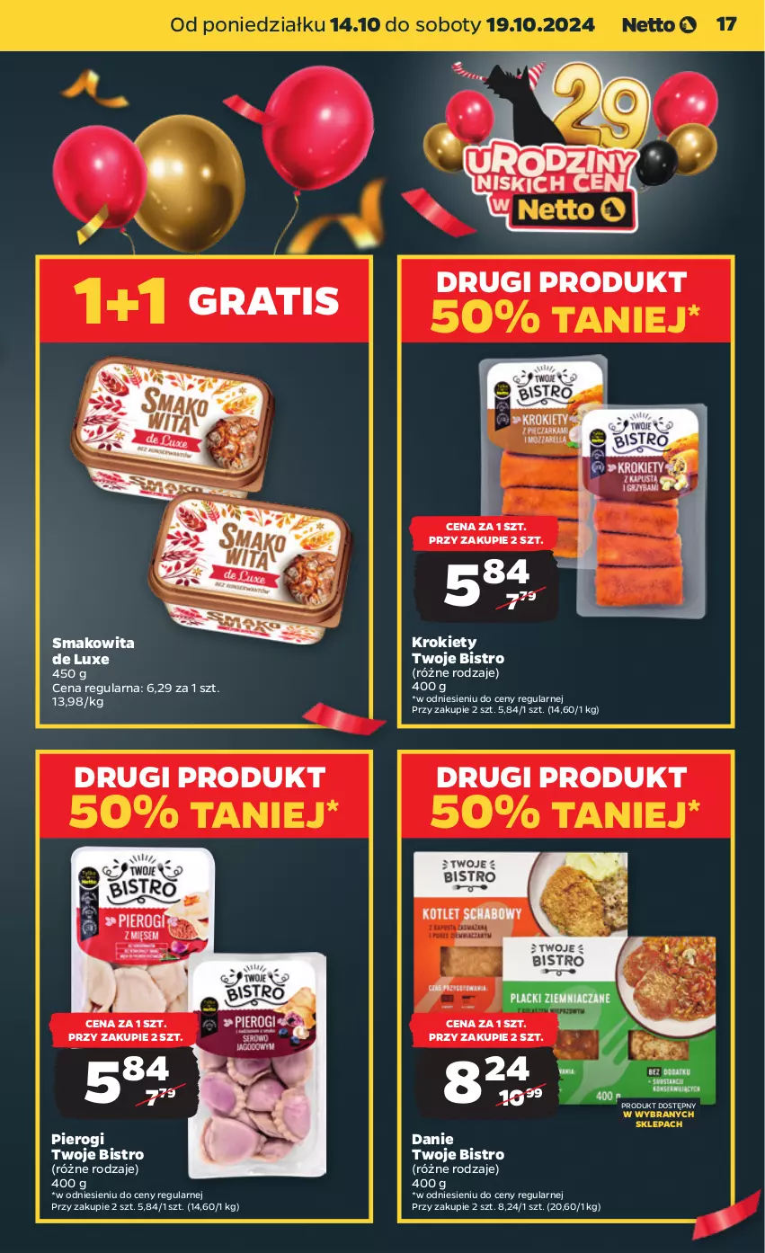 Gazetka promocyjna Netto - Netto Gazetka Food 42/24A - ważna 14.10 do 19.10.2024 - strona 17 - produkty: Gra, Krokiety, Pierogi, Smakowita