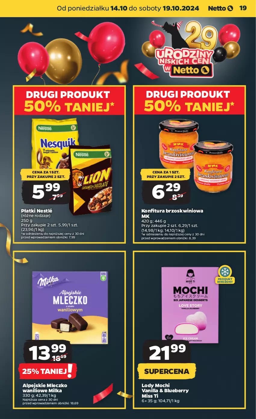 Gazetka promocyjna Netto - Netto Gazetka Food 42/24A - ważna 14.10 do 19.10.2024 - strona 19 - produkty: Lody, Milka, Mleczko, Nestlé