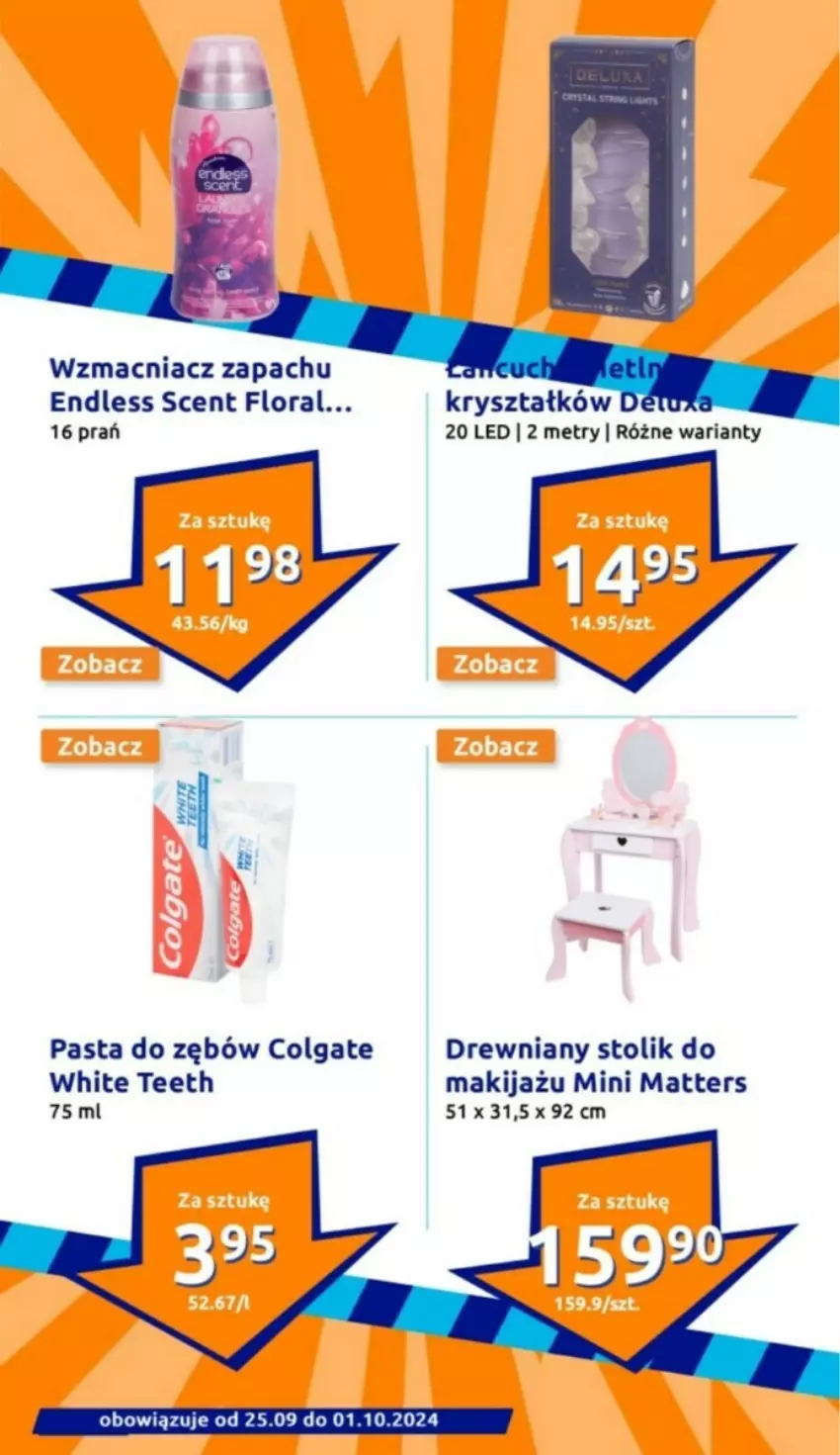 Gazetka promocyjna Action - ważna 25.09 do 01.10.2024 - strona 15 - produkty: Colgate, Flora, LG, Makijaż, Pasta do zębów, Stolik