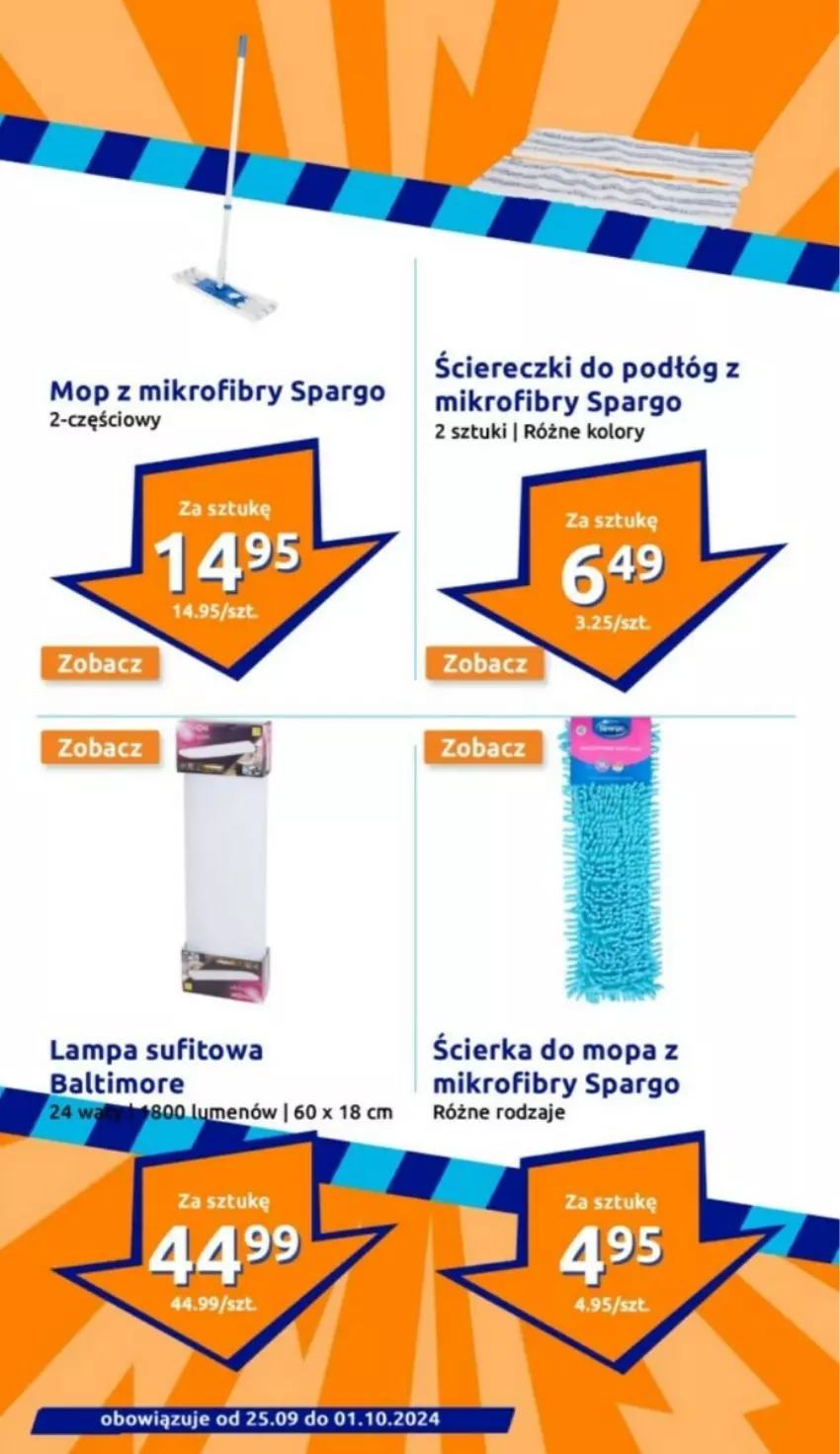 Gazetka promocyjna Action - ważna 25.09 do 01.10.2024 - strona 16 - produkty: Lampa, Lampa sufitowa, Mop