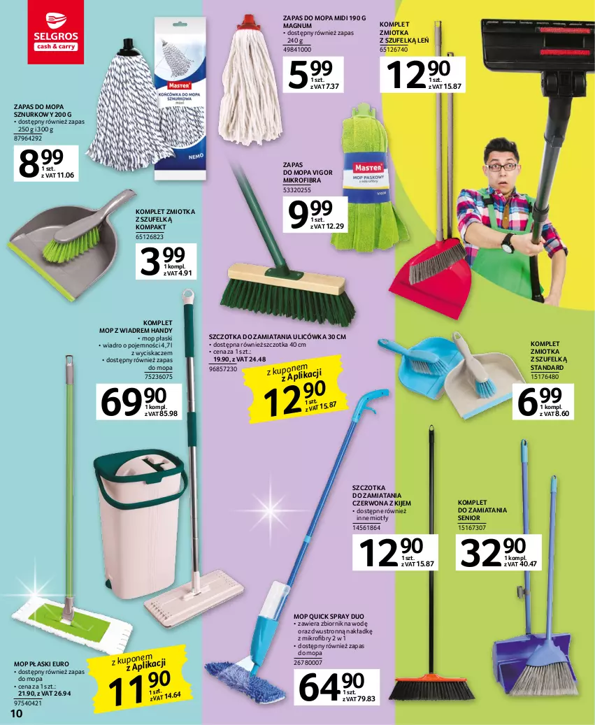 Gazetka promocyjna Selgros - Katalog Sprzątanie - ważna 02.03 do 15.03.2023 - strona 10 - produkty: Kije, Mop, Szczotka, Wiadro