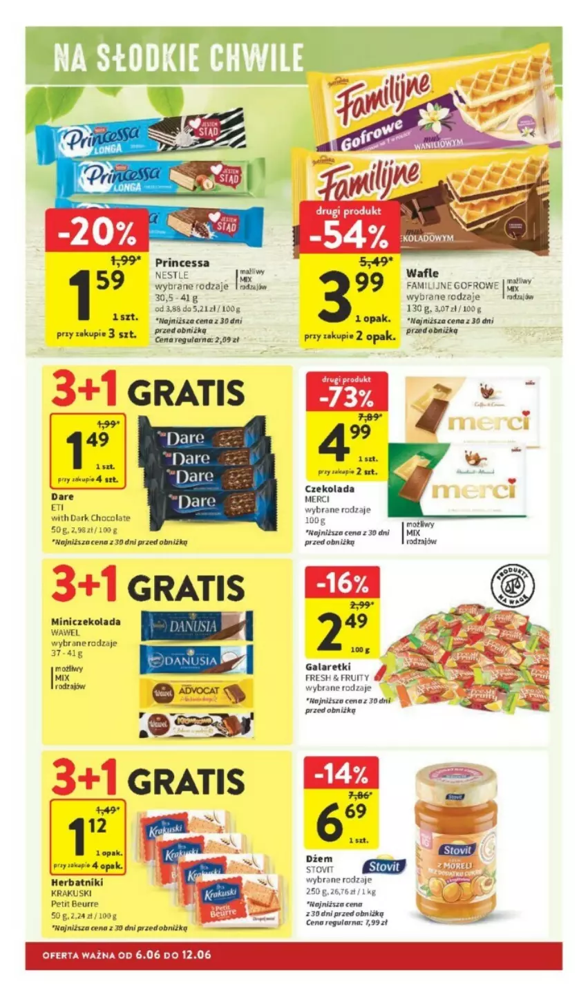 Gazetka promocyjna Intermarche - ważna 06.06 do 12.06.2024 - strona 26 - produkty: Czekolada, Fa, Gala, Galaretki, Gra, Herbatniki, Krakus, Krakuski, Merci, Princessa, Wafle, Wawel