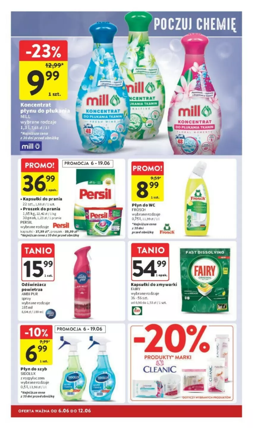 Gazetka promocyjna Intermarche - ważna 06.06 do 12.06.2024 - strona 37 - produkty: Ambi Pur, Cleanic, Fa, Fairy, Frosch, Kapsułki do prania, Persil, Płyn do szyb, Proszek do prania, Pur, Zmywarki