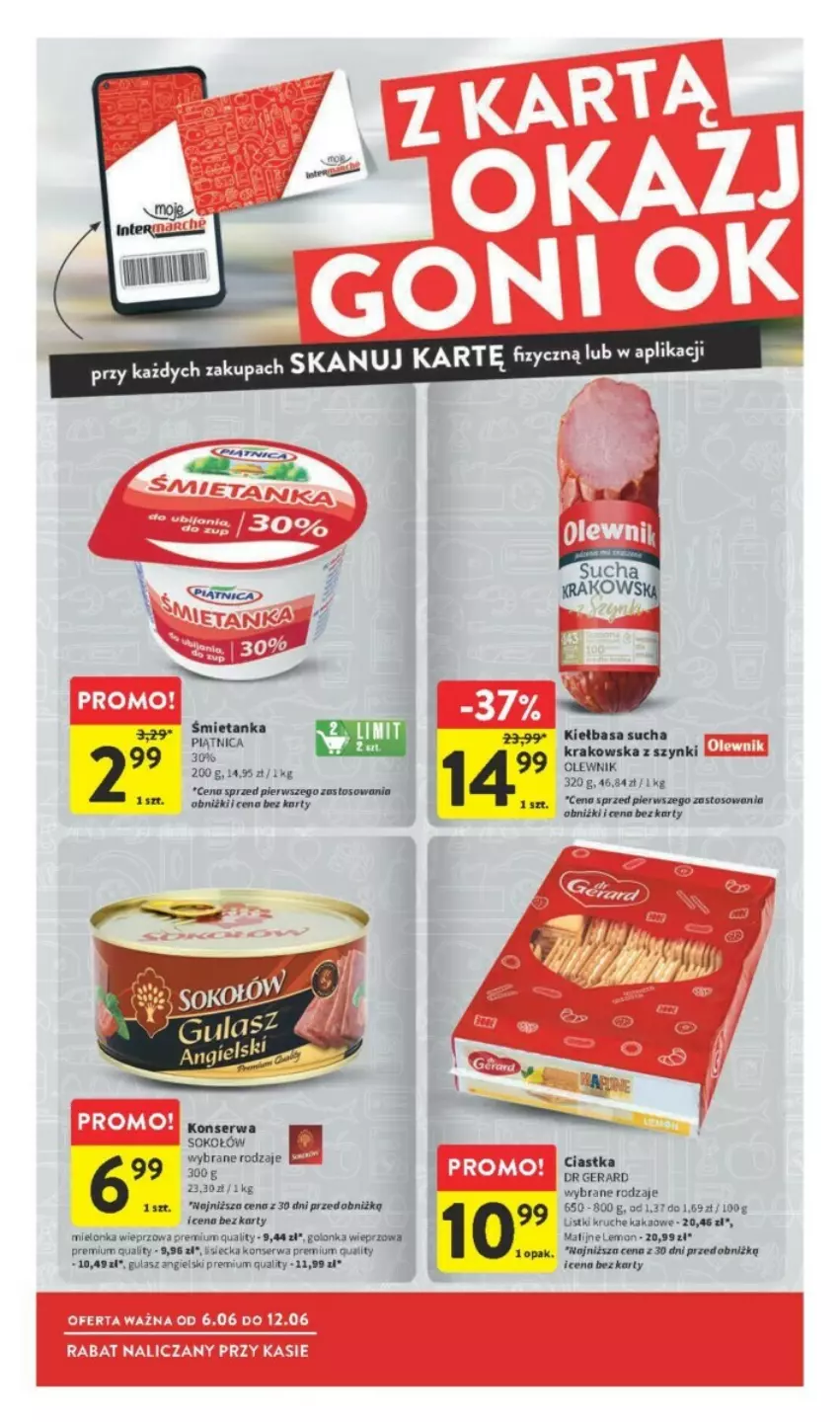 Gazetka promocyjna Intermarche - ważna 06.06 do 12.06.2024 - strona 47 - produkty: Ciastka, Dr Gerard, Golonka wieprzowa, Kakao, Kiełbasa, Olewnik, Piątnica, Ser, Sok, Sokołów