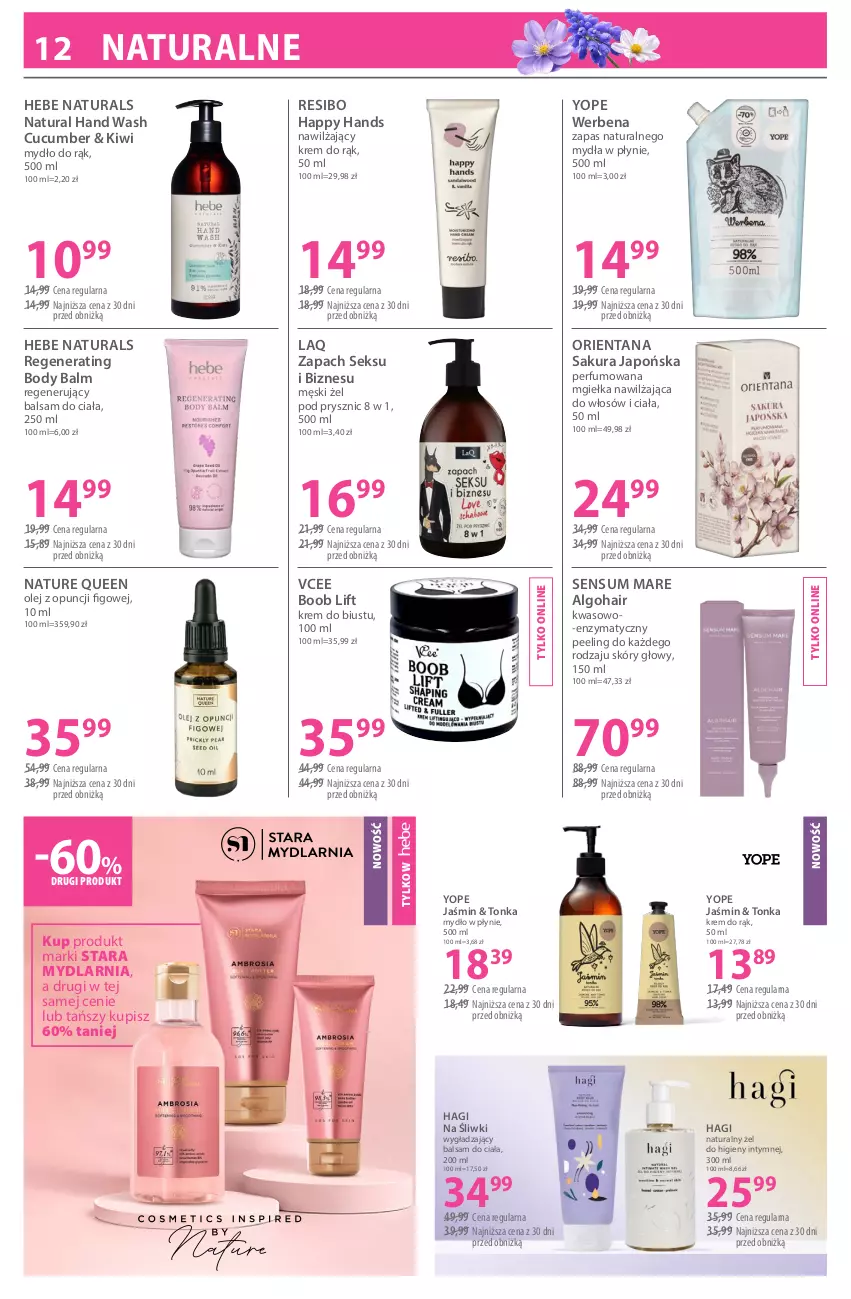 Gazetka promocyjna Hebe - Gazetka - ważna 04.05 do 18.05.2026 - strona 12 - produkty: Balsam do ciała, Body, Kiwi, Krem do rąk, LG, Mydło, Mydło w płynie, Olej, Peeling, Perfum, Yope