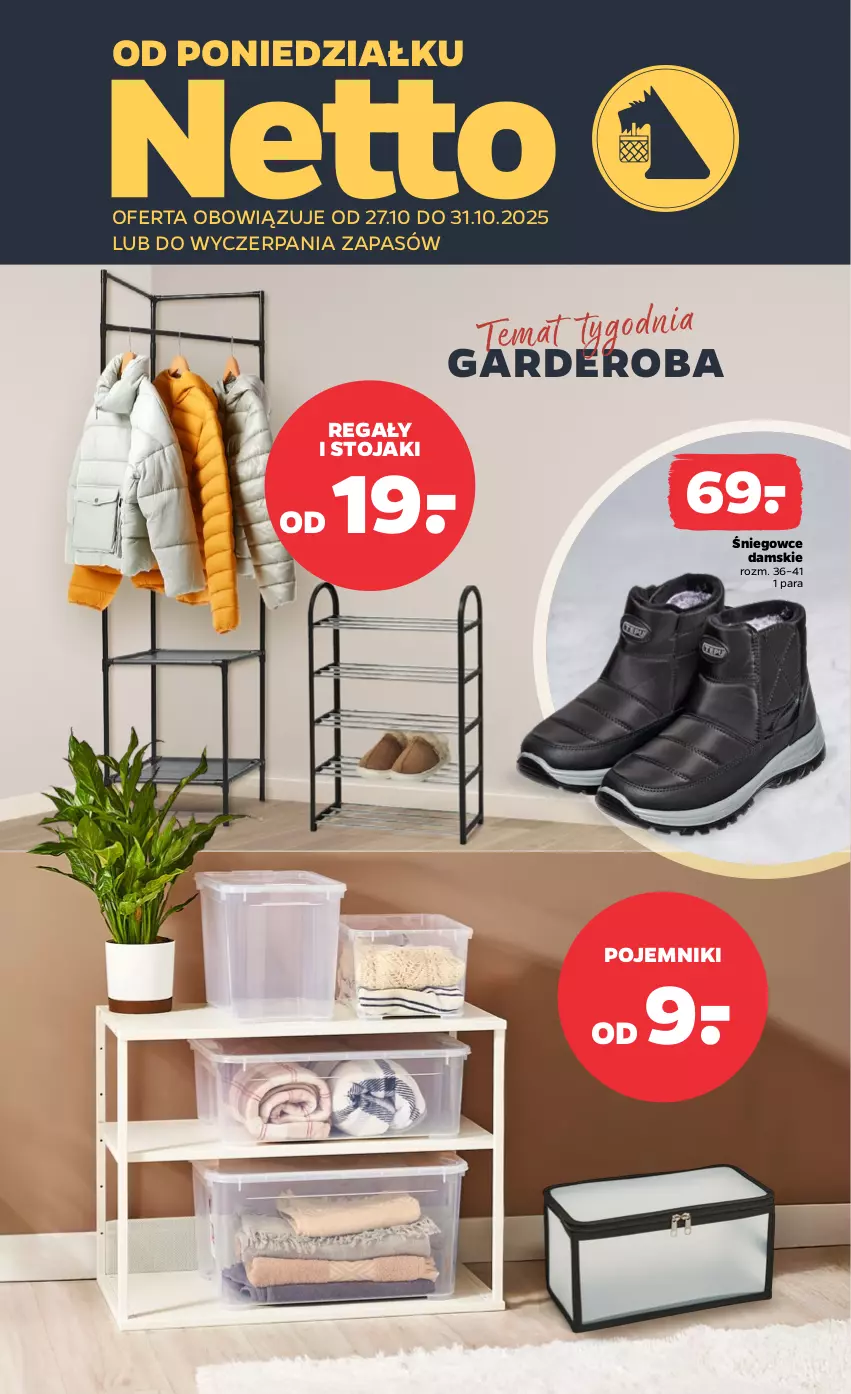 Gazetka promocyjna Netto - Od Poniedziałku Przemysłowa - ważna 27.10 do 31.10.2025 - strona 1 - produkty: Pojemnik, Regał, Stojak