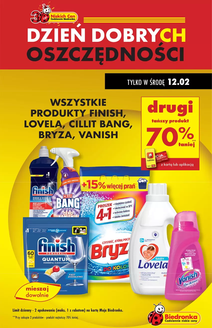 Gazetka promocyjna Biedronka - Od Poniedziałku - ważna 10.02 do 15.02.2025 - strona 17 - produkty: Bryza, Cillit Bang, Finish, Lovela, Vanish