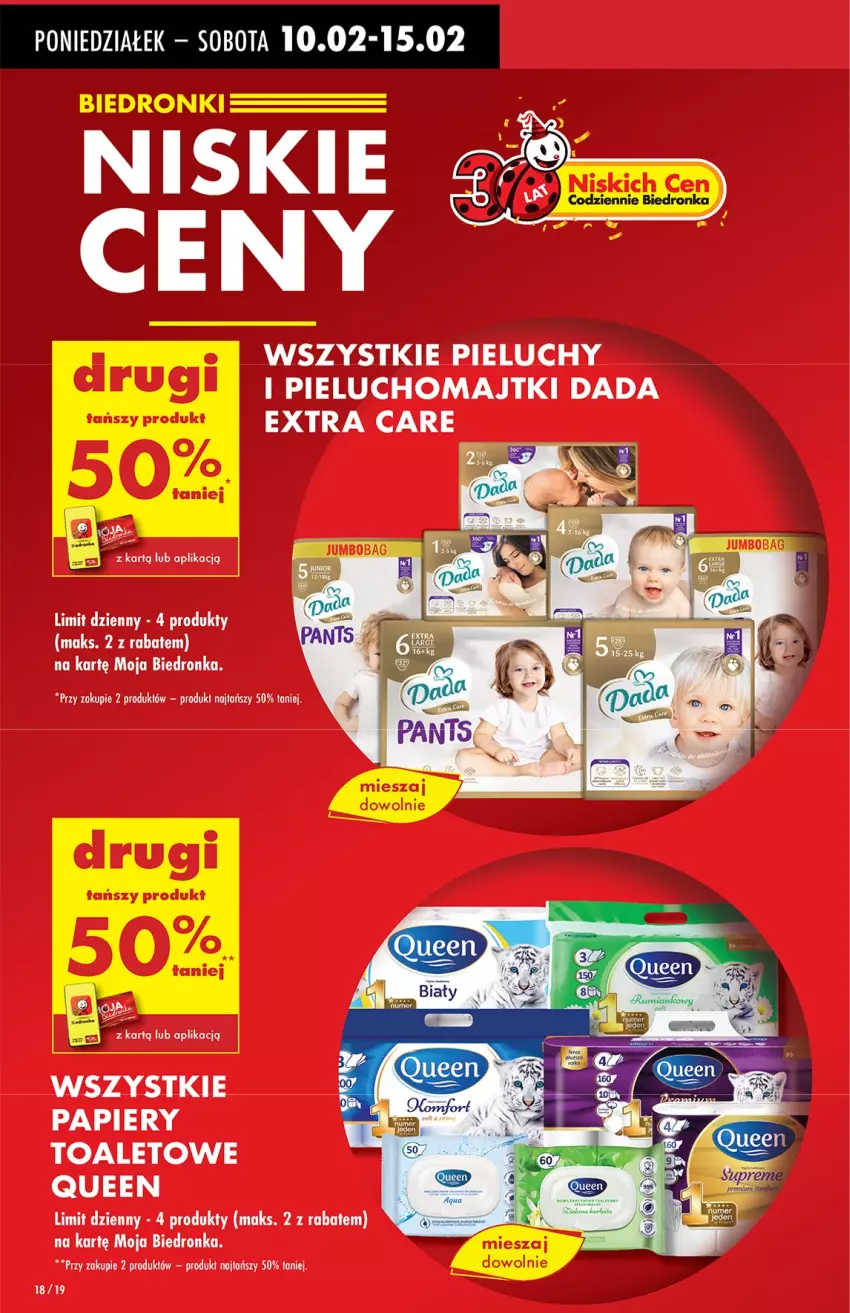 Gazetka promocyjna Biedronka - Od Poniedziałku - ważna 10.02 do 15.02.2025 - strona 18 - produkty: Dada, Majtki, Pieluchomajtki, Pieluchy