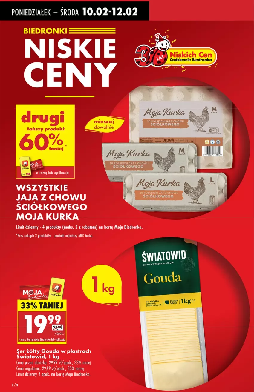 Gazetka promocyjna Biedronka - Od Poniedziałku - ważna 10.02 do 15.02.2025 - strona 2 - produkty: Gouda, Jaja, Ser