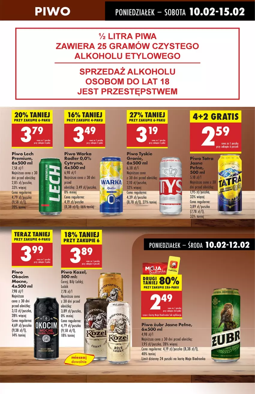 Gazetka promocyjna Biedronka - Od Poniedziałku - ważna 10.02 do 15.02.2025 - strona 53 - produkty: Gra, Koc, Kozel, Lech Premium, LG, Okocim, Piwo, Radler, Tera, Tyskie, Warka