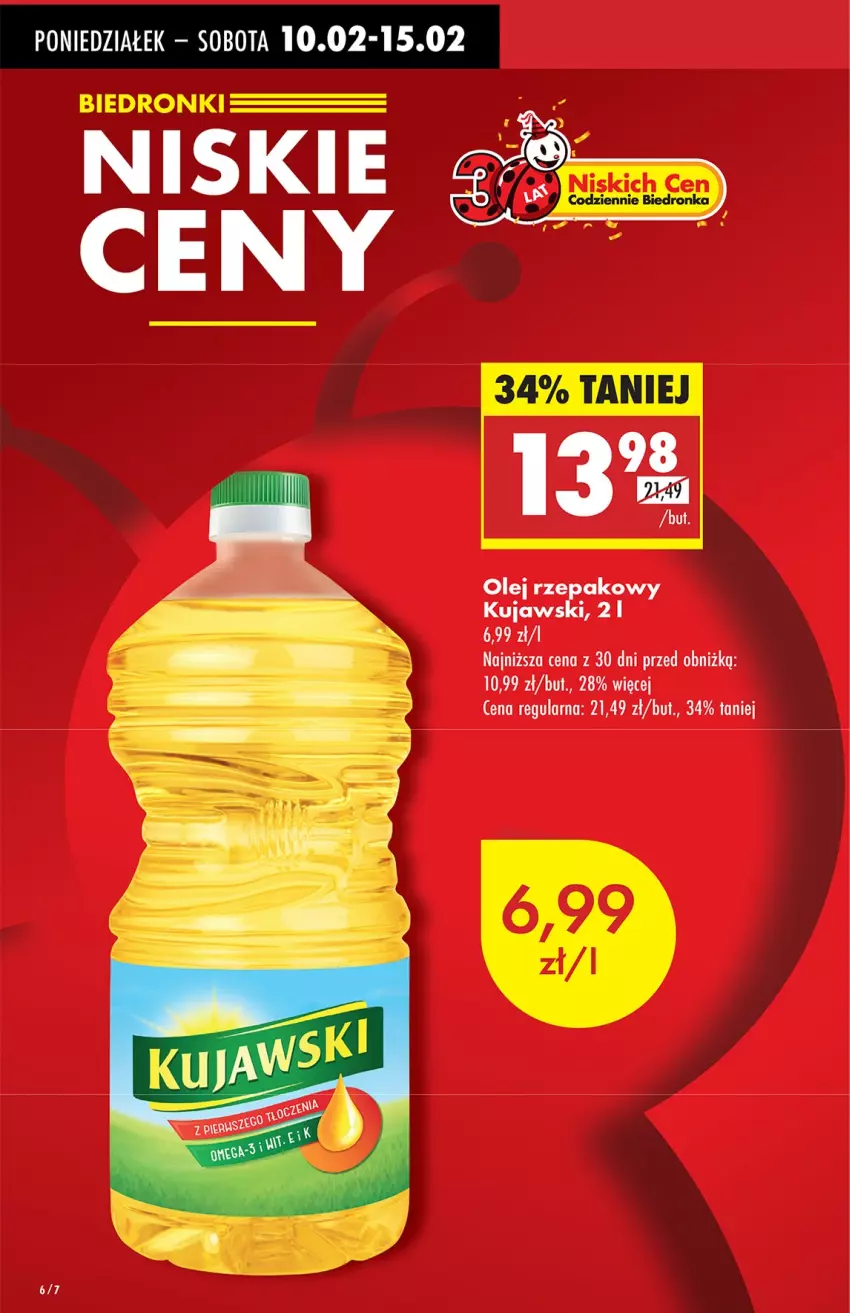 Gazetka promocyjna Biedronka - Od Poniedziałku - ważna 10.02 do 15.02.2025 - strona 6 - produkty: Olej, Olej rzepakowy