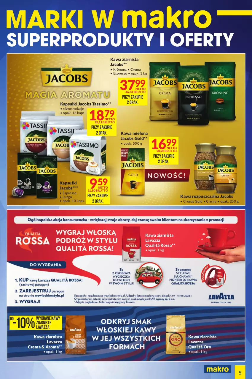 Gazetka promocyjna Makro - [Oferta specjalna] Marki w MAKRO - ważna 26.07 do 08.08.2022 - strona 5 - produkty: Jacobs, Kawa, Kawa mielona, Kawa rozpuszczalna, Kawa ziarnista, Lavazza, Tassimo