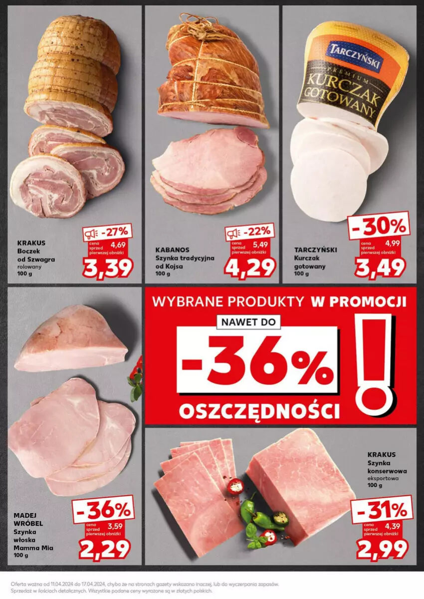 Gazetka promocyjna Kaufland - ważna 15.04 do 17.04.2024 - strona 14 - produkty: Boczek, Gra, Kabanos, Krakus, Kurczak, Szynka, Tarczyński