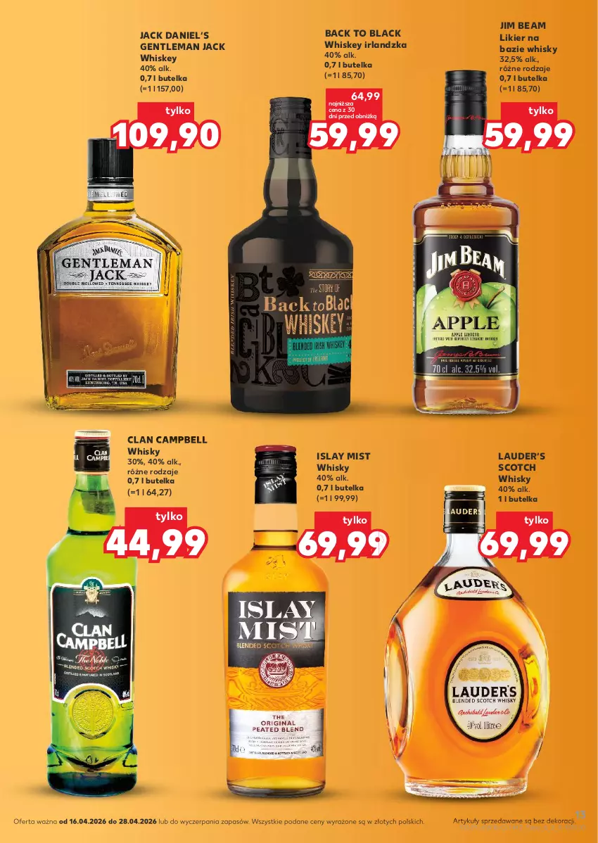 Gazetka promocyjna Kaufland - Barek Kauflandu - ważna 16.04 do 28.04.2026 - strona 13 - produkty: Bell, Isla, Jim Beam, Lack, Likier, Whiskey, Whisky