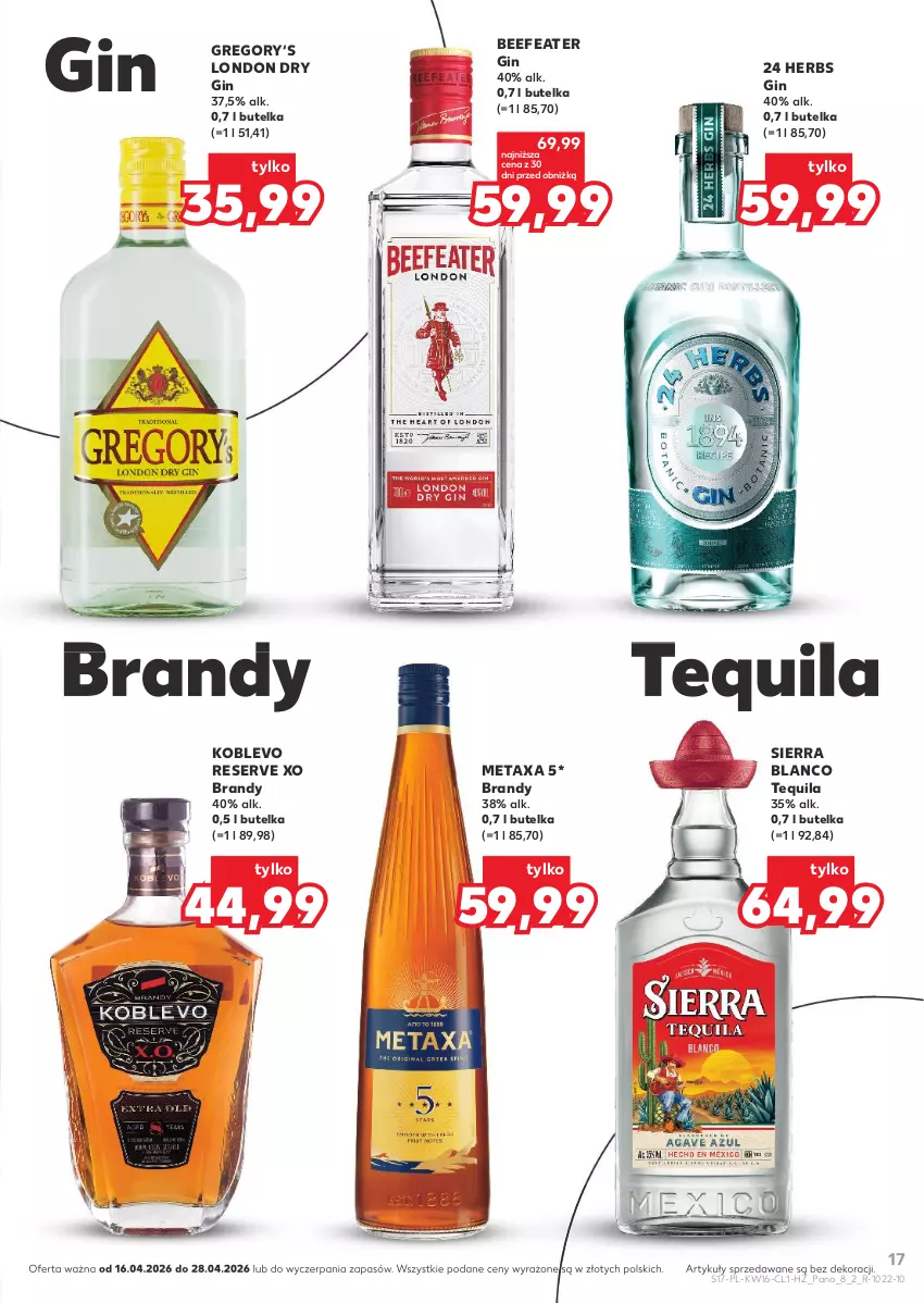 Gazetka promocyjna Kaufland - Barek Kauflandu - ważna 16.04 do 28.04.2026 - strona 17 - produkty: Brandy, Gin, Metaxa, Ser, Tequila
