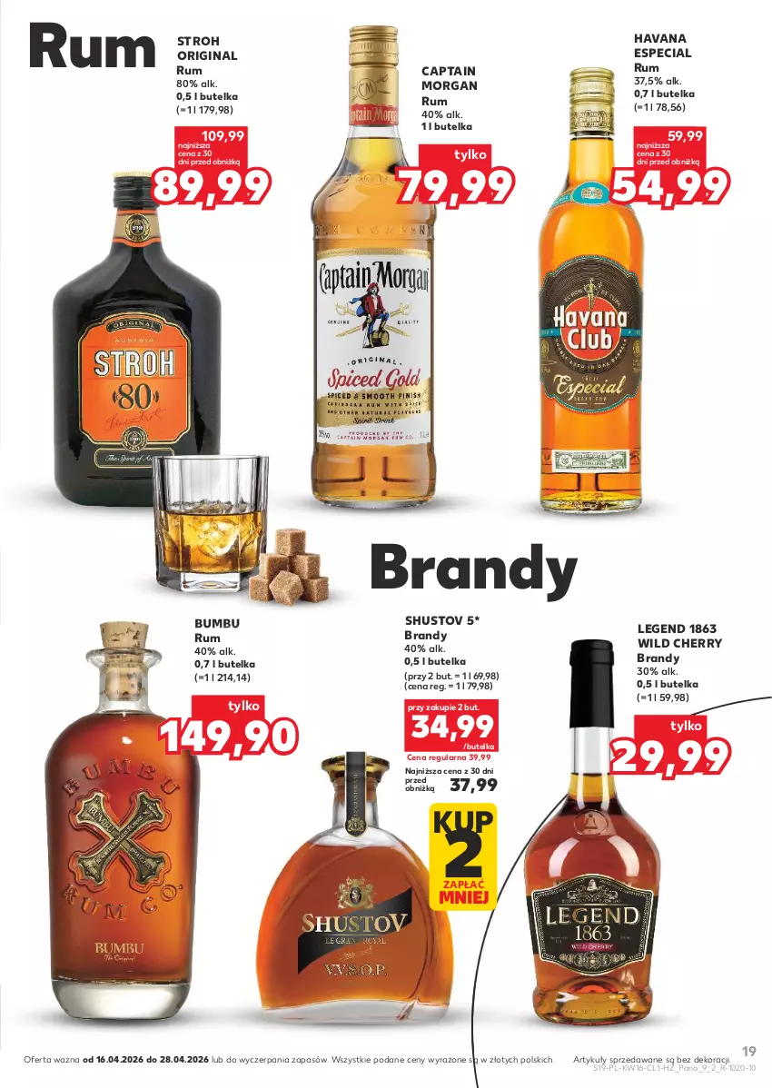 Gazetka promocyjna Kaufland - Barek Kauflandu - ważna 16.04 do 28.04.2026 - strona 19 - produkty: Brandy, Captain Morgan, Gin, Rum, Stroh