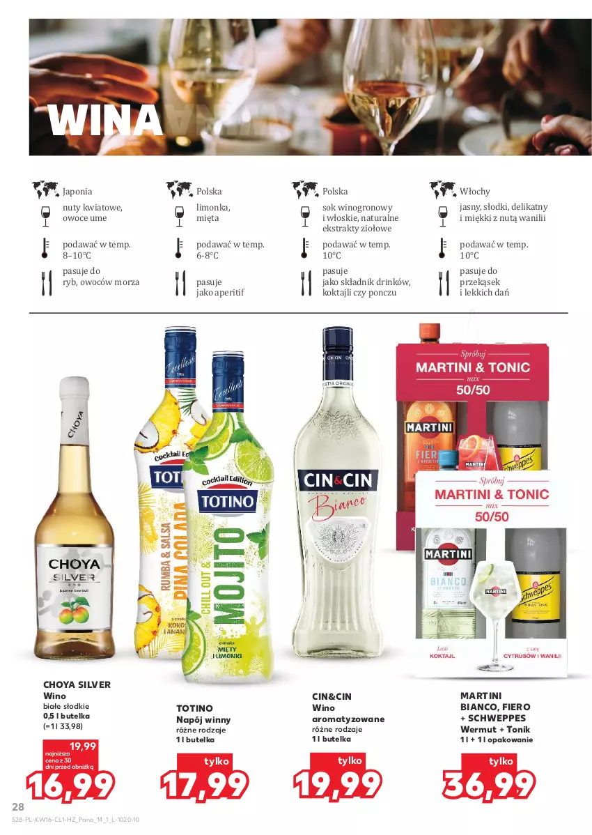 Gazetka promocyjna Kaufland - Barek Kauflandu - ważna 16.04 do 28.04.2026 - strona 28 - produkty: Limonka, Martini, Mięta, Napój, Nuty, Owoce, Schweppes, Sok, Tonik, Wino, Wino białe