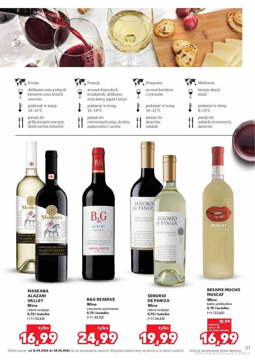 Gazetka promocyjna Kaufland - Barek Kauflandu - ważna 16.04 do 28.04.2026 - strona 31 - produkty: Deser, Grill, Makaron, Maska, Miód, Mus, Nuty, Sałat, Ser, Wino, Wino białe, Wino czerwone