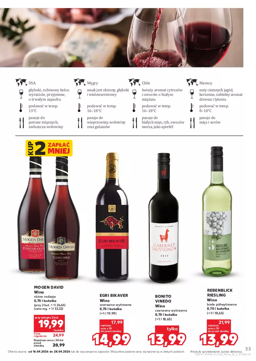 Gazetka promocyjna Kaufland - Barek Kauflandu - ważna 16.04 do 28.04.2026 - strona 33 - produkty: Gry, Mogen David, Nuty, Rubin, Ser, Wino, Wino białe, Wino czerwone