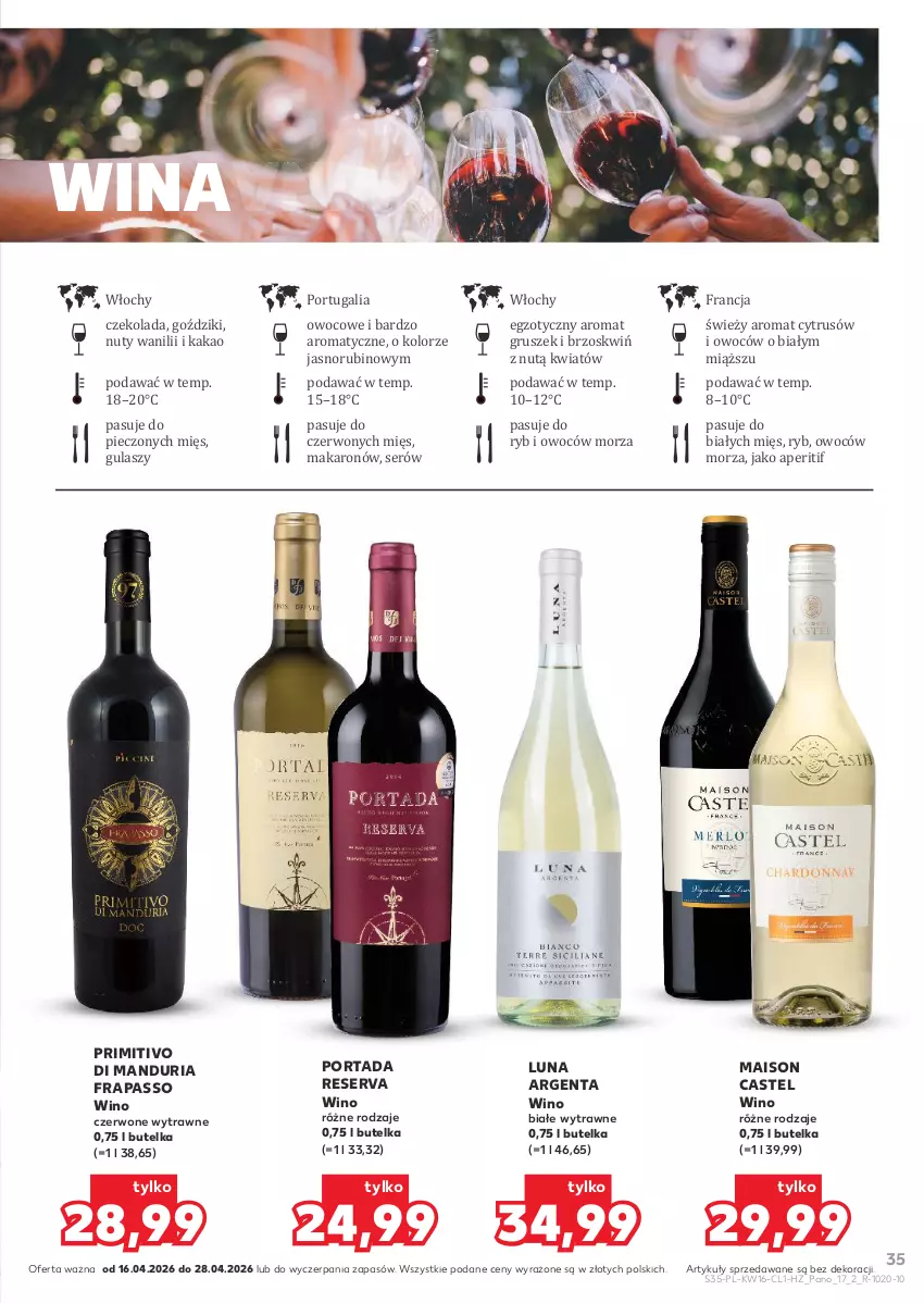 Gazetka promocyjna Kaufland - Barek Kauflandu - ważna 16.04 do 28.04.2026 - strona 35 - produkty: Czekolada, Kakao, Makaron, Nuty, Piec, Por, Portada, Rubin, Ser, Wino, Wino białe, Wino czerwone