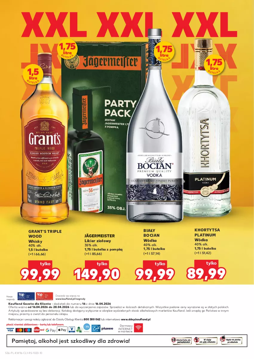 Gazetka promocyjna Kaufland - Barek Kauflandu - ważna 16.04 do 28.04.2026 - strona 36 - produkty: Biały Bocian, Gra, Likier, Mięta, Wagi, Whisky, Wódka