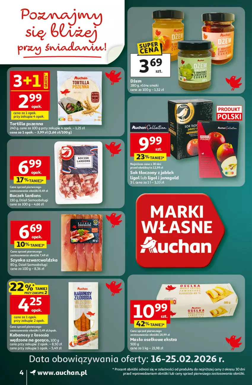 Gazetka promocyjna Auchan - 30 Lat Supermarket - ważna 19.02 do 25.02.2026 - strona 4 - produkty: Boczek, LG, Masło, Szynka
