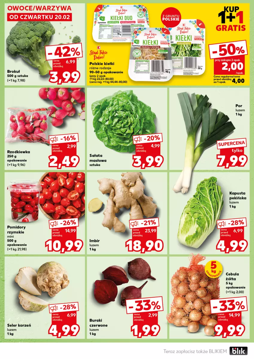 Gazetka promocyjna Kaufland - Mocny Start - ważna 24.02 do 26.02.2025 - strona 14 - produkty: Buraki, Cebula, Kiełki, Masło, Pomidory, Por, Rzodkiewka, Seler korzeń, Tera, Top