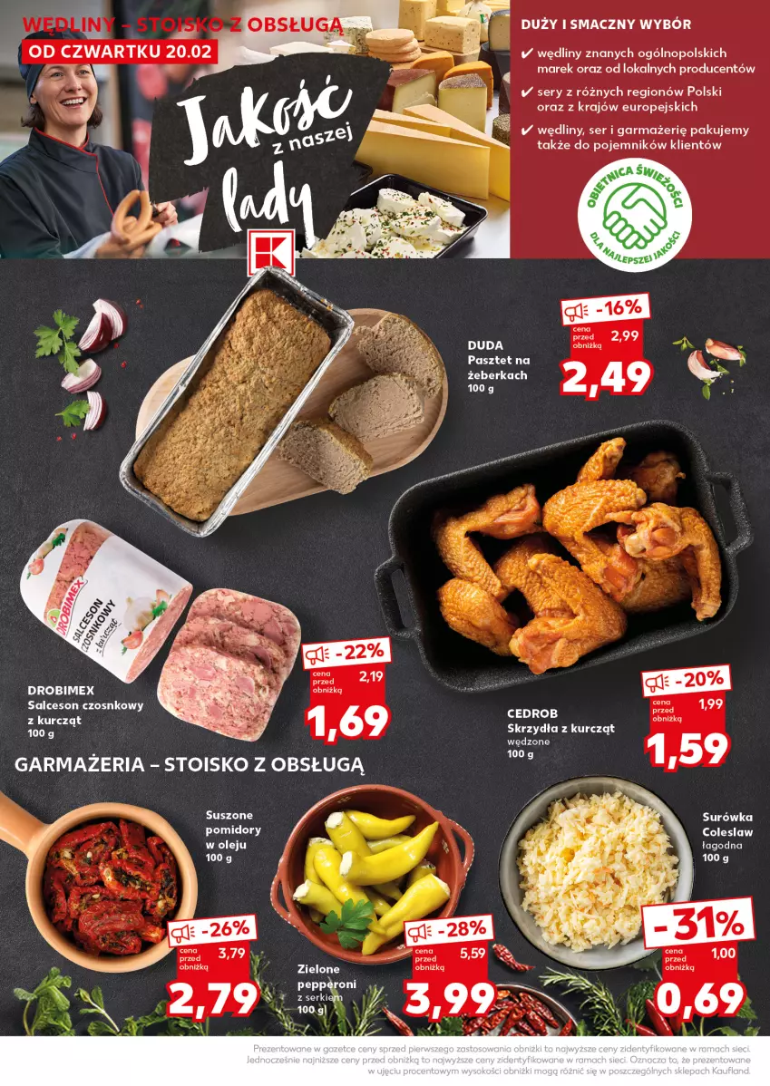 Gazetka promocyjna Kaufland - Mocny Start - ważna 24.02 do 26.02.2025 - strona 22 - produkty: Drobimex, Duda, Pasztet, Pojemnik, Pomidory, Ser, Surówka