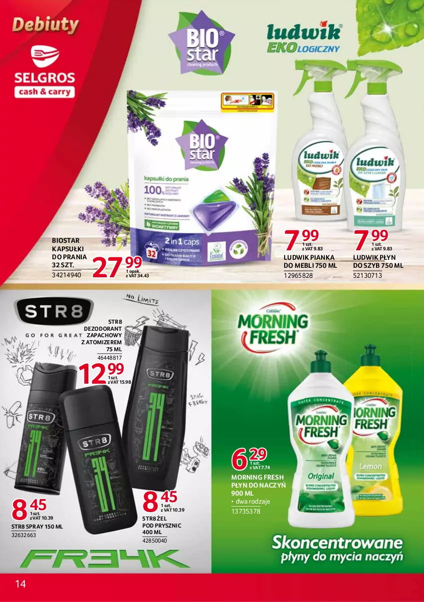 Gazetka promocyjna Selgros - Debiuty w Selgros - ważna 08.03 do 04.08.2021 - strona 14 - produkty: Dezodorant, Kapsułki do prania, Ludwik, Płyn do szyb, Str8