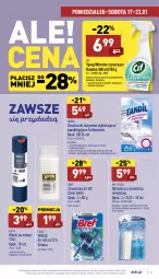 Gazetka promocyjna Aldi - Pełny katalog - Gazetka - ważna od 22.01 do 22.01.2022 - strona 17 - produkty: Cif, Zawieszka do wc, Bref, Worki na śmieci, Mleczko, Odświeżacz powietrza, Chusteczki, Worki na śmiec, Znicz, Fa