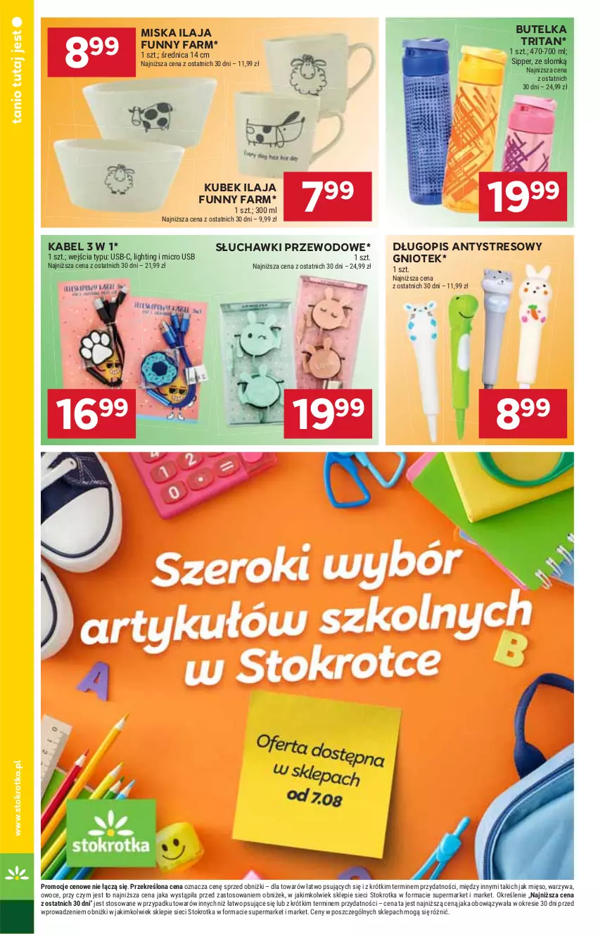 Gazetka promocyjna Stokrotka - Market - ważna 07.08 do 13.08.2025 - strona 28 - produkty: Długopis, Fa, Kubek, Mięso, Miska, Owoce, Słuchawki, Warzywa