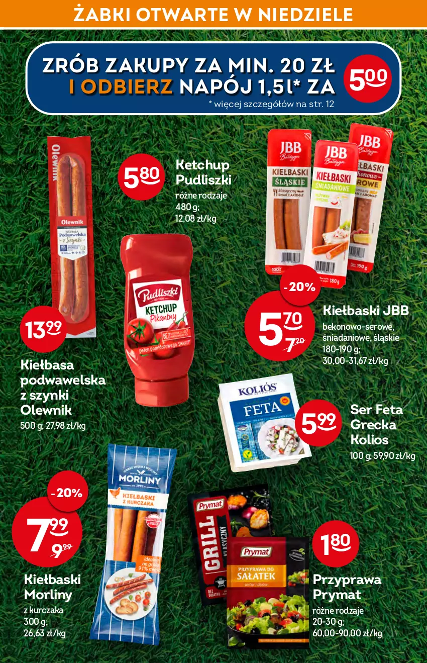 Gazetka promocyjna Żabka - ważna 11.05 do 17.05.2022 - strona 13 - produkty: Beko, Danio, Feta, Ketchup, Kiełbasa, Kiełbasa podwawelska, Kurczak, Morliny, Napój, Olewnik, Prymat, Pudliszki, Ser, Wawel