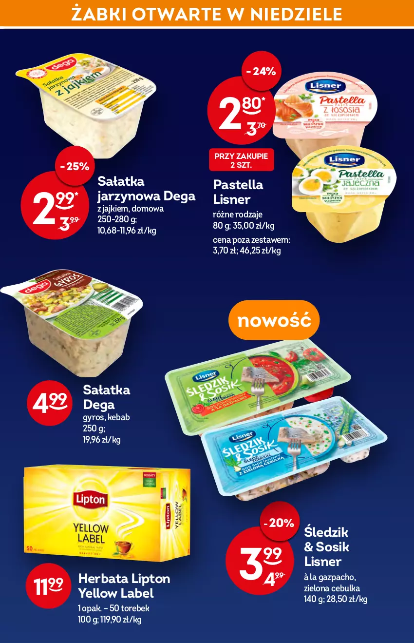 Gazetka promocyjna Żabka - ważna 11.05 do 17.05.2022 - strona 45 - produkty: Dega, Gyros, Herbata, Kebab, Lipton, Lisner, Pastella, Sałat, Sałatka, Sos