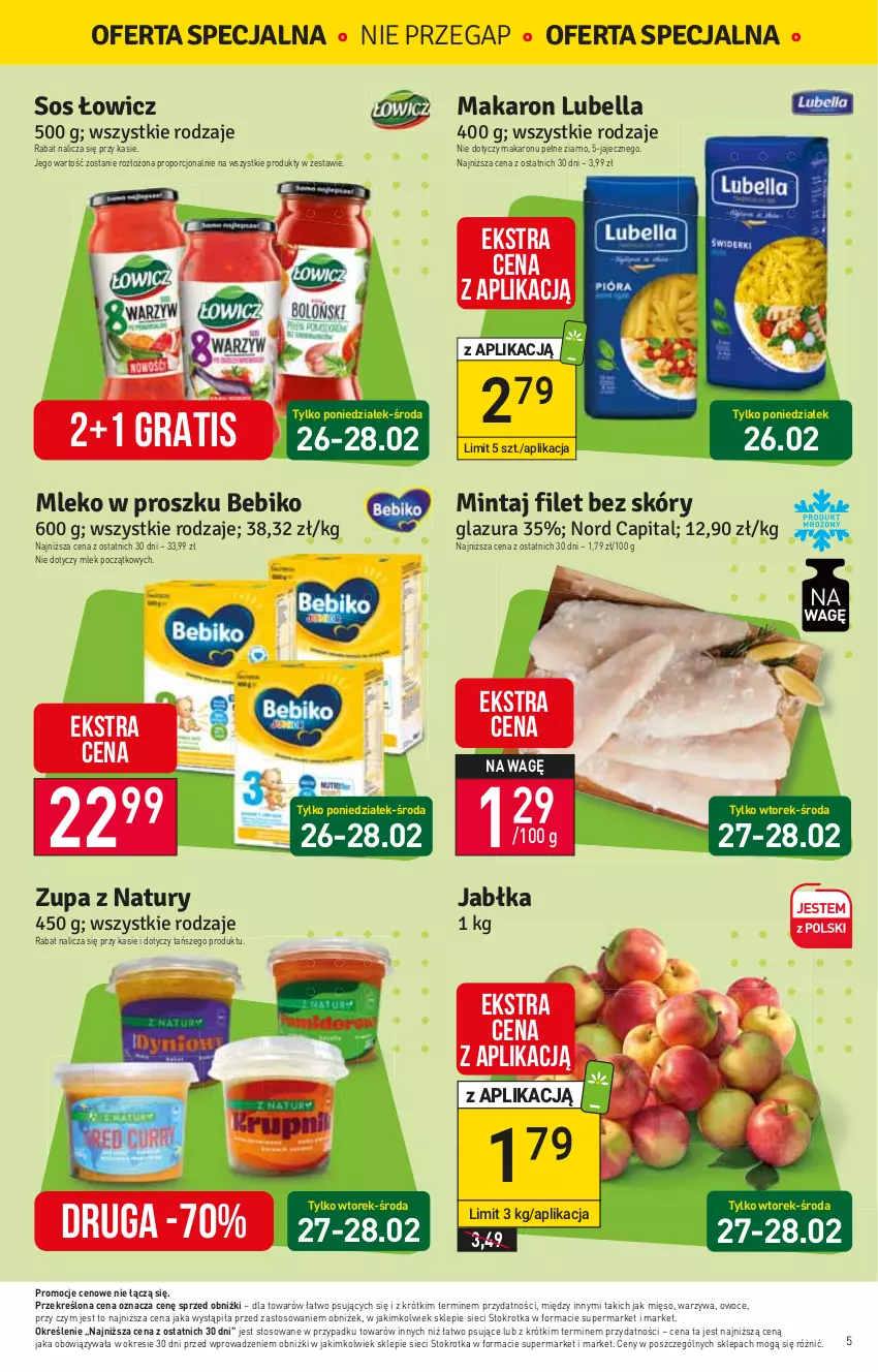 Gazetka promocyjna Stokrotka - Supermarket - ważna 22.02 do 28.02.2024 - strona 5 - produkty: Gra, Makaron, Mięso, Owoce, Por, Warzywa