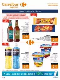 Gazetka promocyjna Carrefour - Gazetka Express - Gazetka - ważna od 08.02 do 08.02.2021 - strona 1 - produkty: Piwa, Piwo, Piec, Gra, Bell, Jogurt, Kosz, Lion, Napój izotoniczny, Baton, Bella, Jogobella, Napój, Nestlé