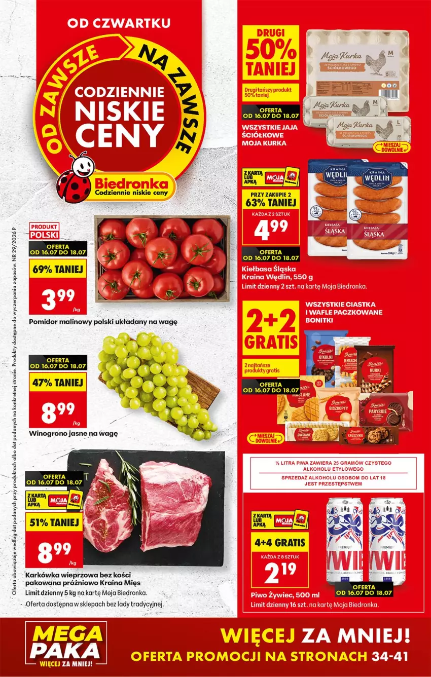 Gazetka promocyjna Biedronka - Od Czwartku - ważna 16.07 do 18.07.2026 - strona 1 - produkty: Karkówka wieprzowa, Kret, Tera