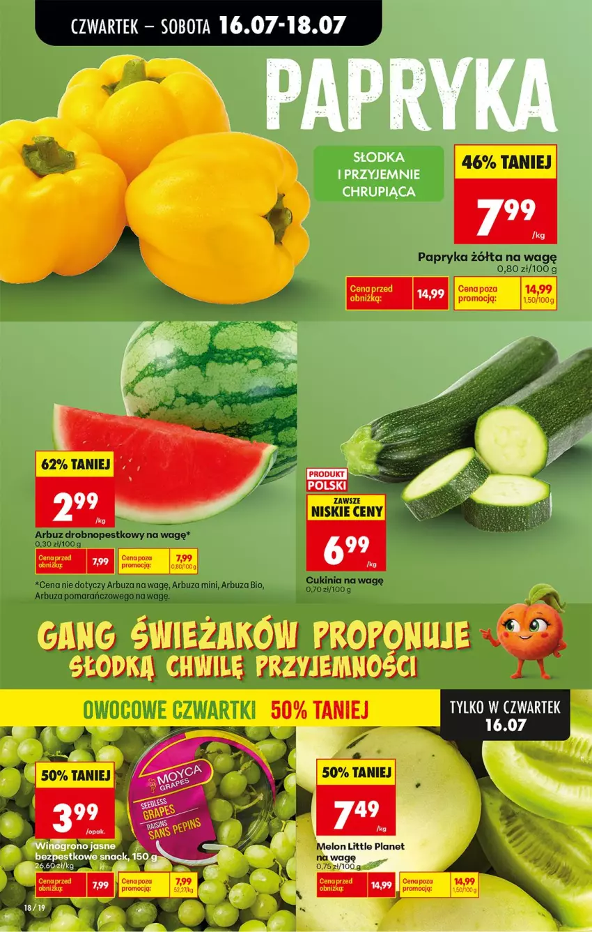 Gazetka promocyjna Biedronka - Od Czwartku - ważna 16.07 do 18.07.2026 - strona 24 - produkty: Arbuz, Fa, Melon, Papryka, Papryka żółta