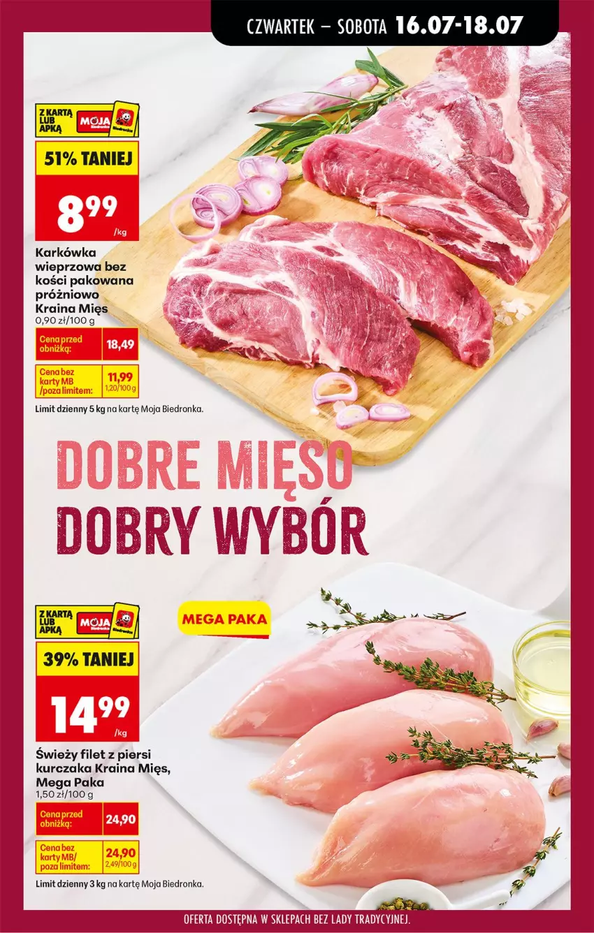 Gazetka promocyjna Biedronka - Od Czwartku - ważna 16.07 do 18.07.2026 - strona 29 - produkty: Filet z piersi kurczaka, Karkówka wieprzowa, Kurczak