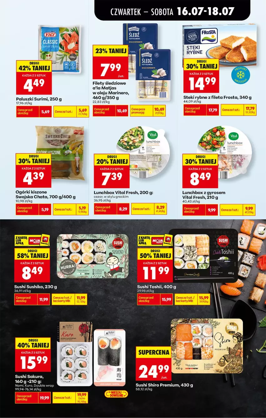 Gazetka promocyjna Biedronka - Od Czwartku - ważna 16.07 do 18.07.2026 - strona 33 - produkty: Fa, Frosta, Gyros, Matjas, Olej, Stek, Surimi, Sushi