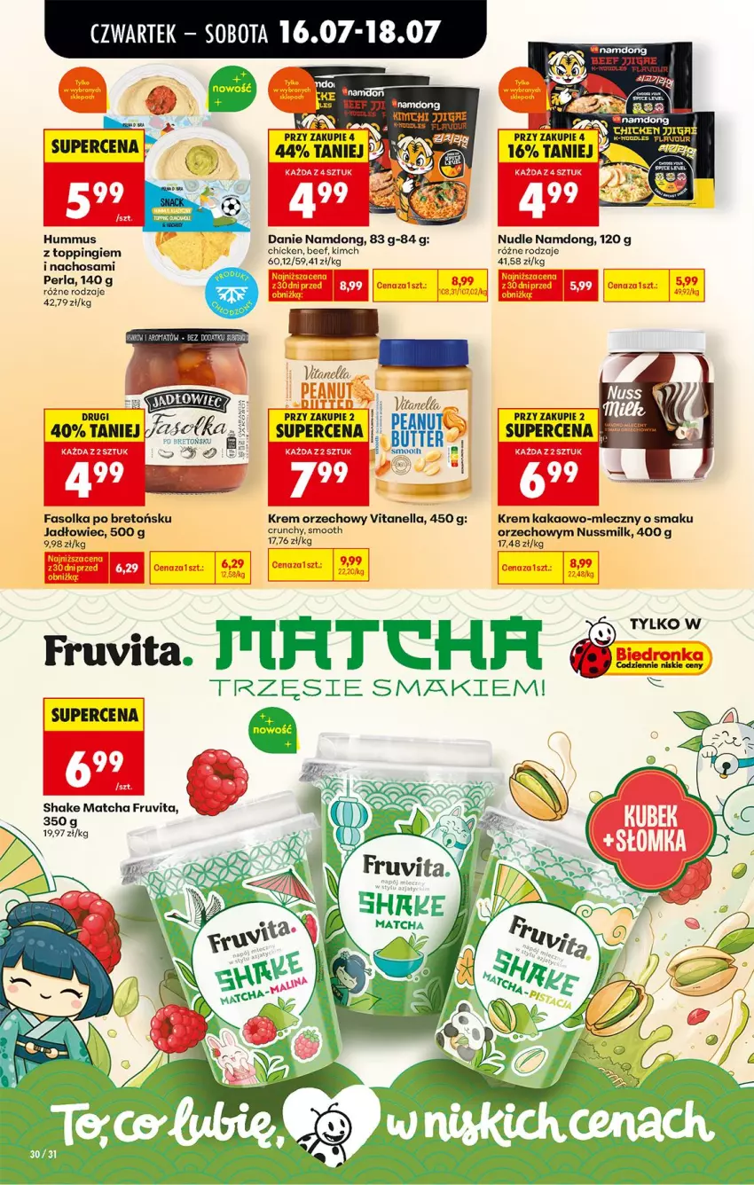 Gazetka promocyjna Biedronka - Od Czwartku - ważna 16.07 do 18.07.2026 - strona 42 - produkty: Fa, Hummus, Kakao, Krem orzechowy, Mus, Top